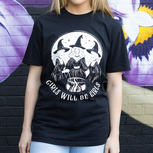 Girls Will Be Girls Witchy Unisex T-shirt Size S