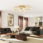 4-Ring LED Ceiling Light, Flush Mount Ceiling Light with 3 Colour Temperatures, Gold Tone