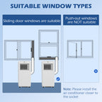 7,000 BTU Mobile Air Conditioner for Room up to 26m², with Dehumidifier, 24H Timer, Wheels, Window Mount Kit