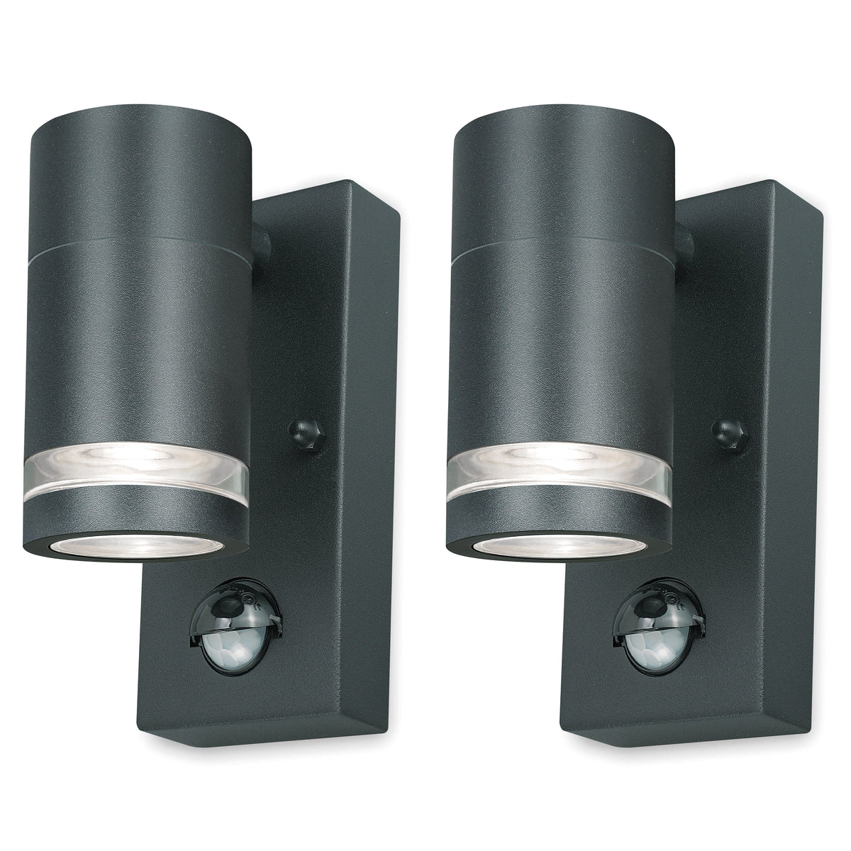 4lite Marinus GU10 Single Direction Outdoor Wall Light with PIR - Anthracite