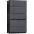 HOMCOM Chest of Drawers, 5-Drawer Storage Cabinets, Modern Dresser, Storage Drawer Unit for Bedroom