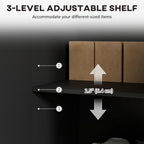 HOMCOM Sideboard Buffet Cabinet, Modern Kitchen Storage Cabinet with Adjustable Shelves and Metal Legs, Black