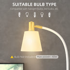 Floor Lamp for Living Room, Spotlight Reading Standing Lamp with Adjustable Height, Rocker on/off Switch, Indoor Task Lighting for Bedroom, Office,  White (Bulb not Included)