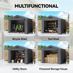 Outsunny 8 x 6 ft Outdoor Garden Storage Shed, Waterproof Bike Tent with Roll-Up Zipper Door