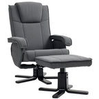 HOMCOM Swivel Recliner Chair with Footstool - Charcoal Grey Velvet