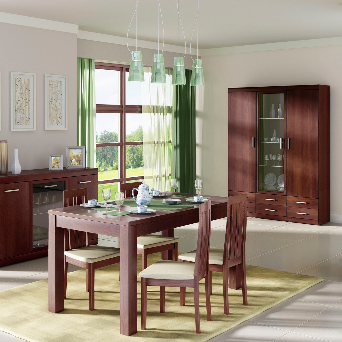 Ingrid Tall 1 Door 2 Drawer Narrow Cabinet in Dark Mahogany Melamine