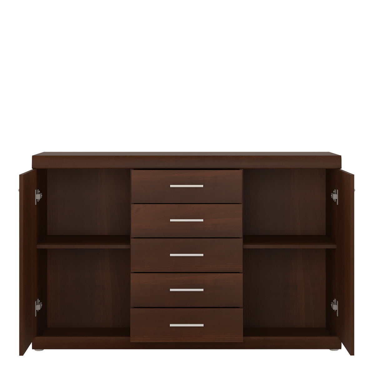 Ingrid 2 Door 5 Drawer Sideboard in Dark Mahogany Melamine