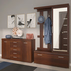 Ingrid 2 Door 5 Drawer Sideboard in Dark Mahogany Melamine