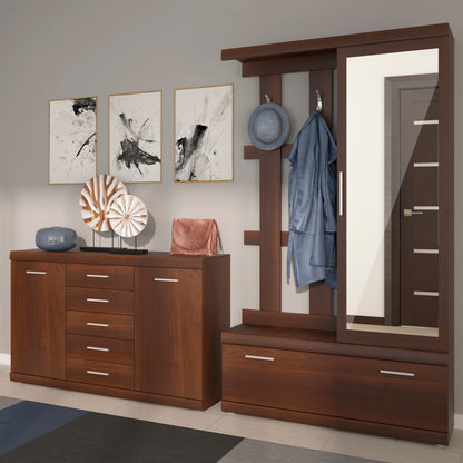 Ingrid 2 Door 5 Drawer Sideboard in Dark Mahogany Melamine