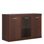 Ingrid 3 Door Glazed Sideboard in Dark Mahogany Melamine