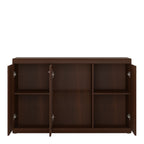 Ingrid 3 Door Glazed Sideboard in Dark Mahogany Melamine