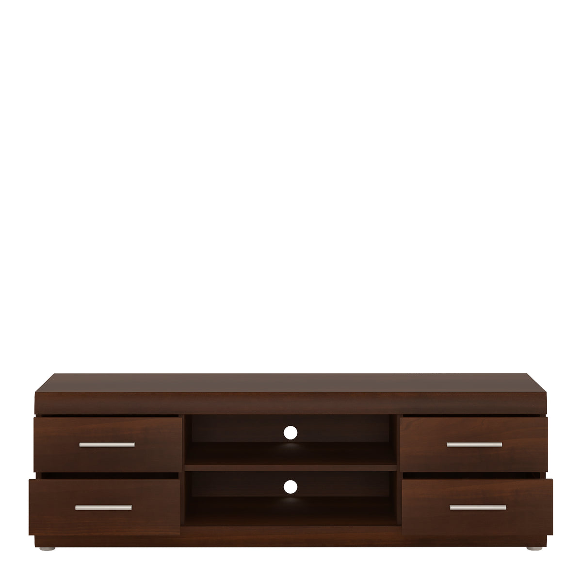 Ingrid Wide 4 Drawer TV Cabinet in Dark Mahogany Melamine