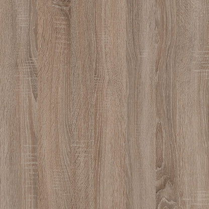 Claudia Living Tall Glazed Narrow Display Unit (RHD) in White with a Truffle Oak Trim