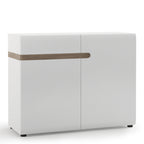 Claudia Living 1 Drawer 2 Door Sideboard in White with a Truffle Oak Trim