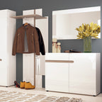 Claudia Living 1 Drawer 2 Door Sideboard in White with a Truffle Oak Trim