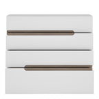 Claudia Bedroom 4 Drawer Chest in White with a Truffle Oak Trim