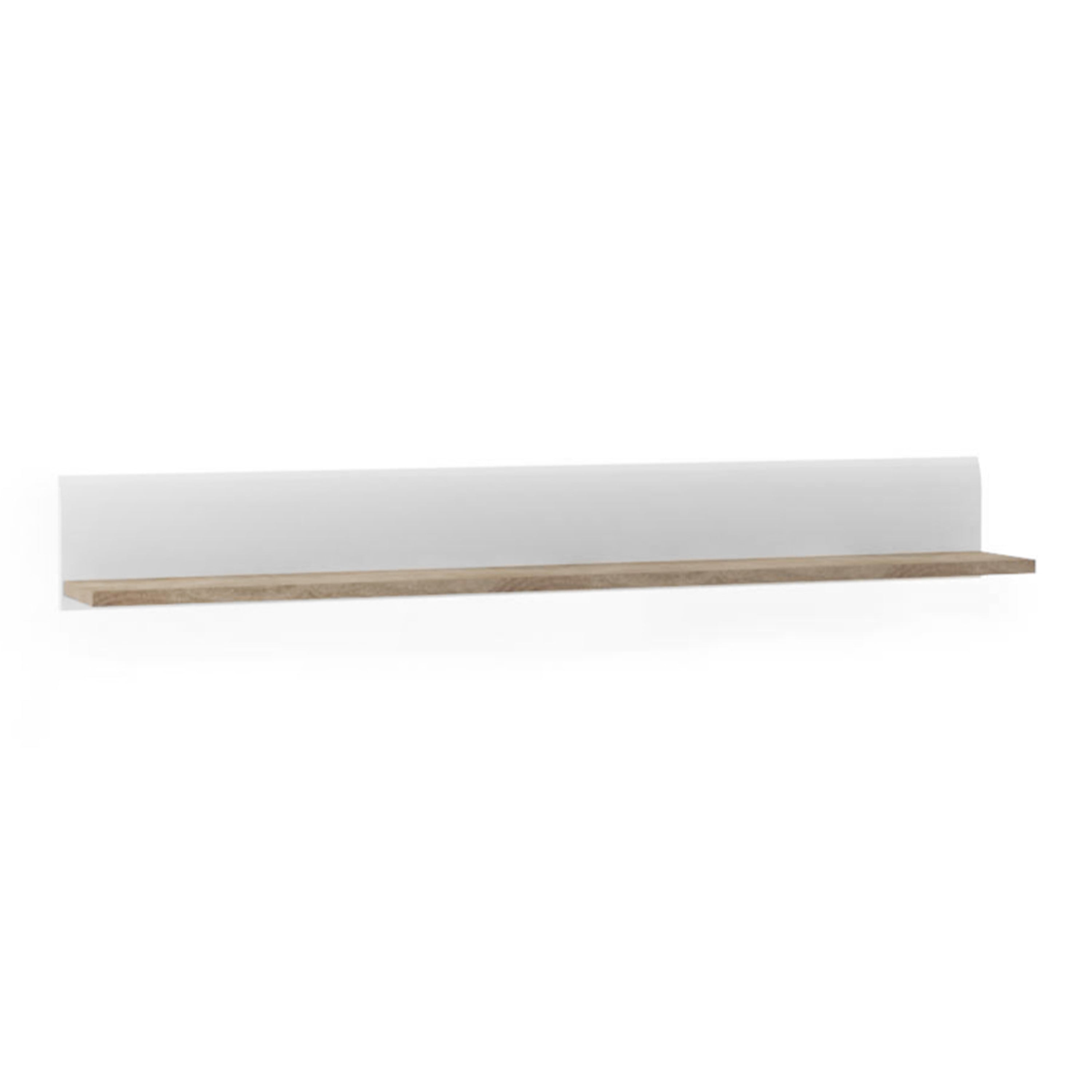 Claudia Living Wall Shelf in White with a Truffle Oak Trim