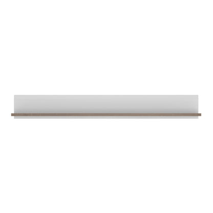 Claudia Living Wall Shelf in White with a Truffle Oak Trim