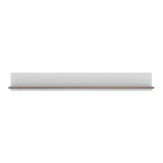 Claudia Living Wall Shelf in White with a Truffle Oak Trim