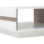 Claudia Living Small Designer Coffee Table in White with a Truffle Oak Trim