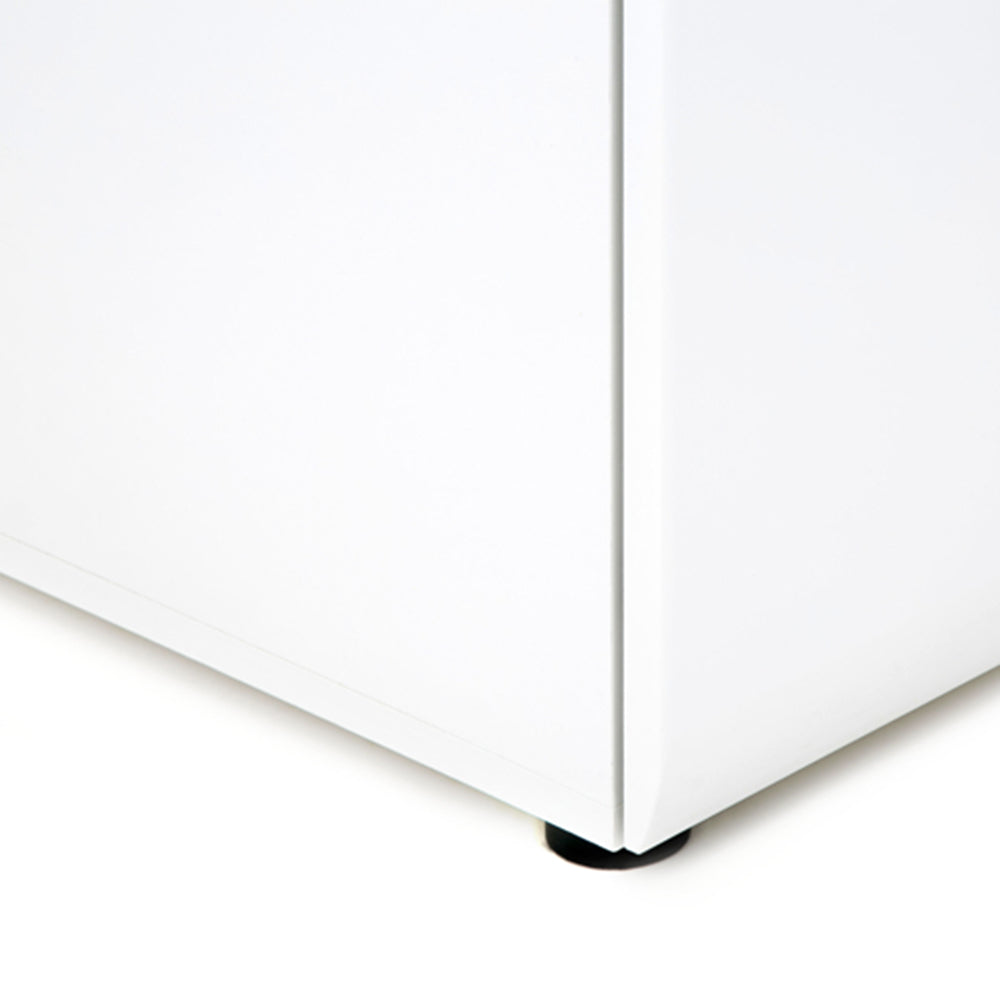 Claudia Bedroom 2 Drawer Bedside in White with a Truffle Oak Trim