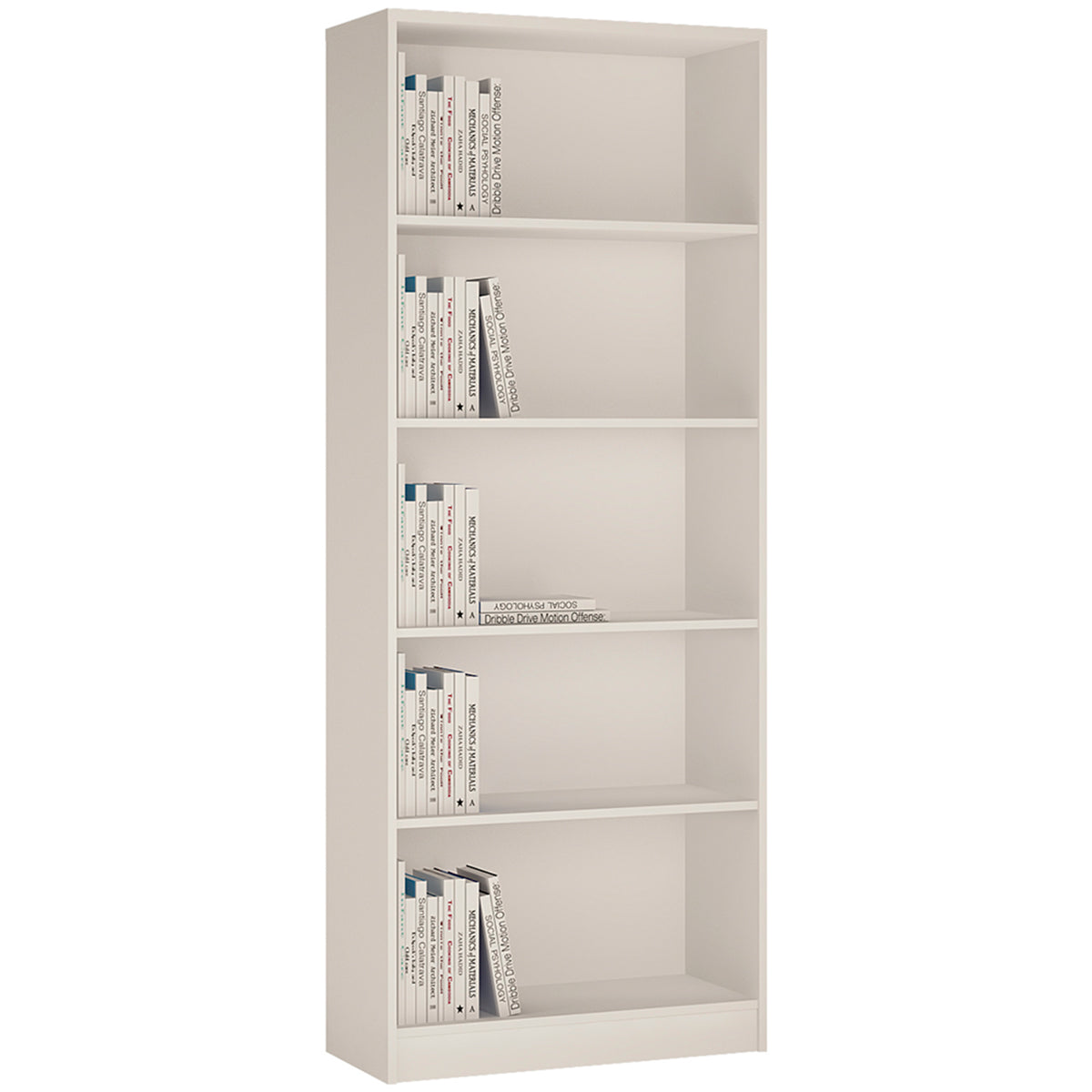 4 You Tall Wide Bookcase in Pearl White