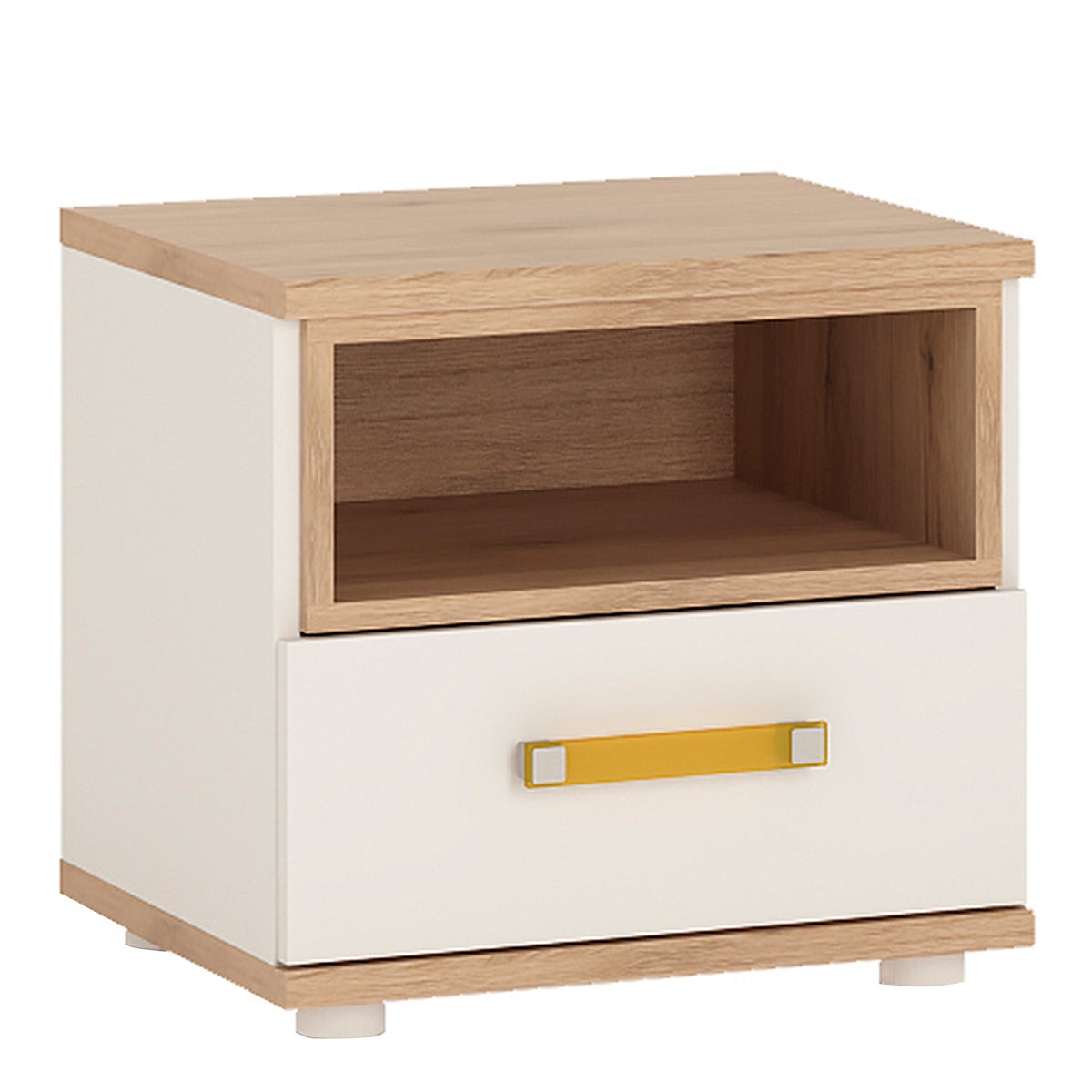 Best 4 Kids 1 Drawer Bedside Cabinet with Orange Handles