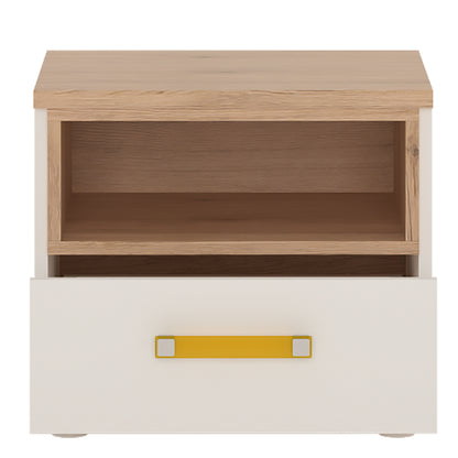 Best 4 Kids 1 Drawer Bedside Cabinet with Orange Handles