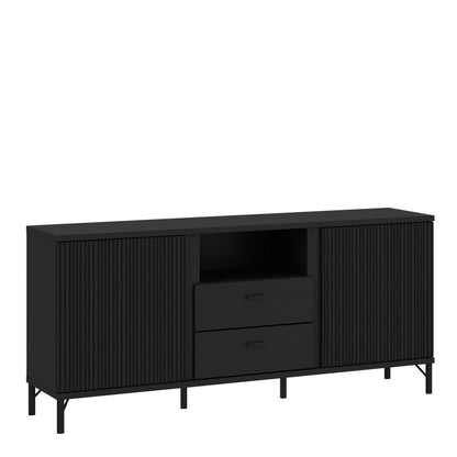 Larson TV Cabinet 2 Door 2 Drawer in Black Graphite