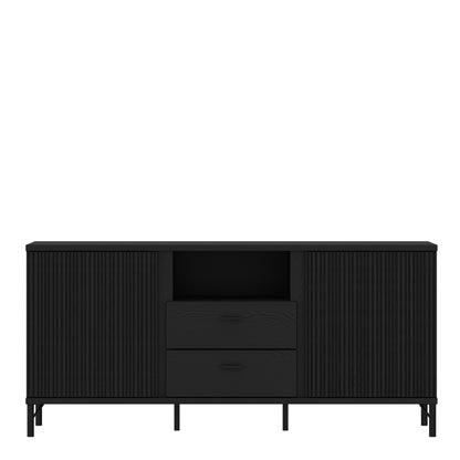 Larson TV Cabinet 2 Door 2 Drawer in Black Graphite