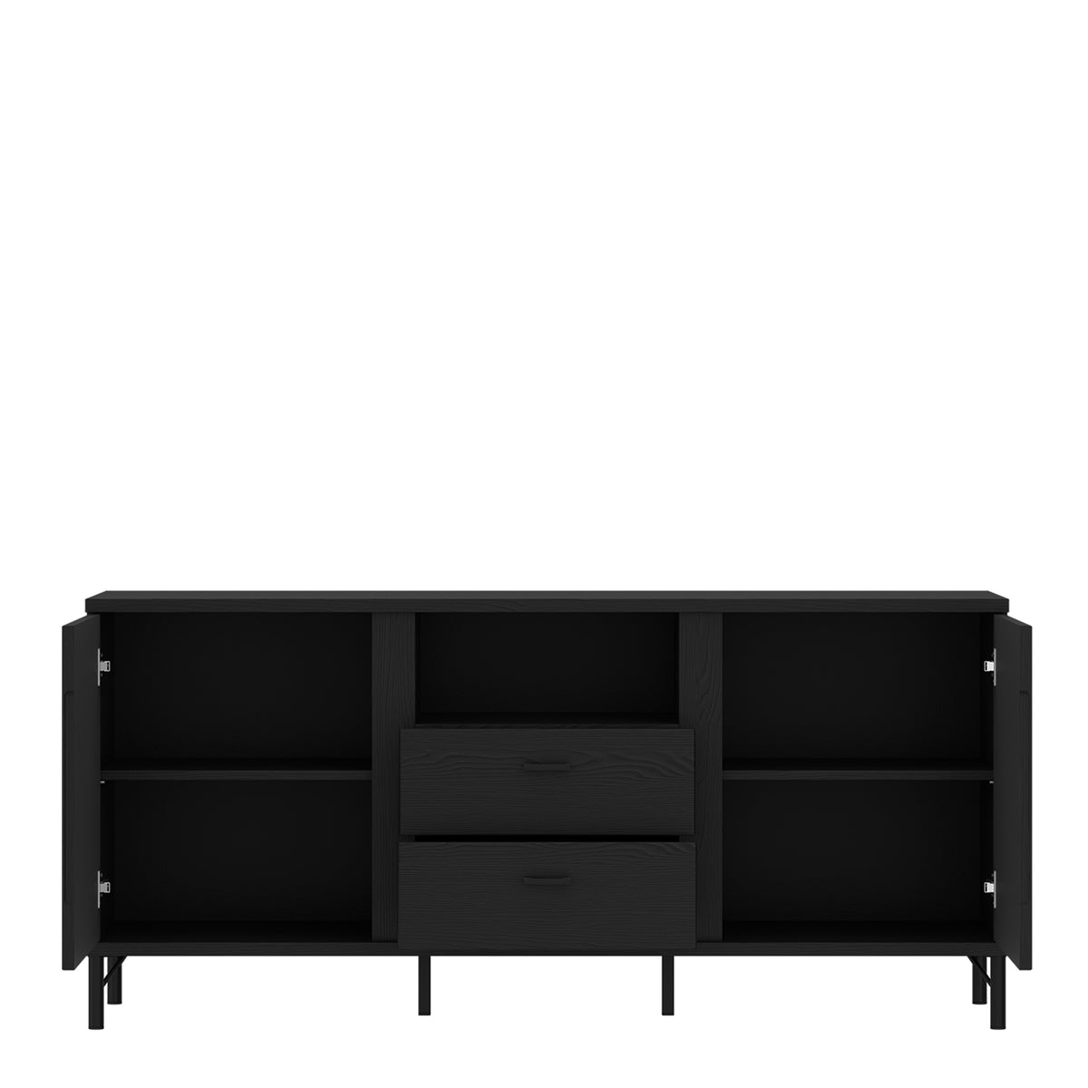 Larson TV Cabinet 2 Door 2 Drawer in Black Graphite