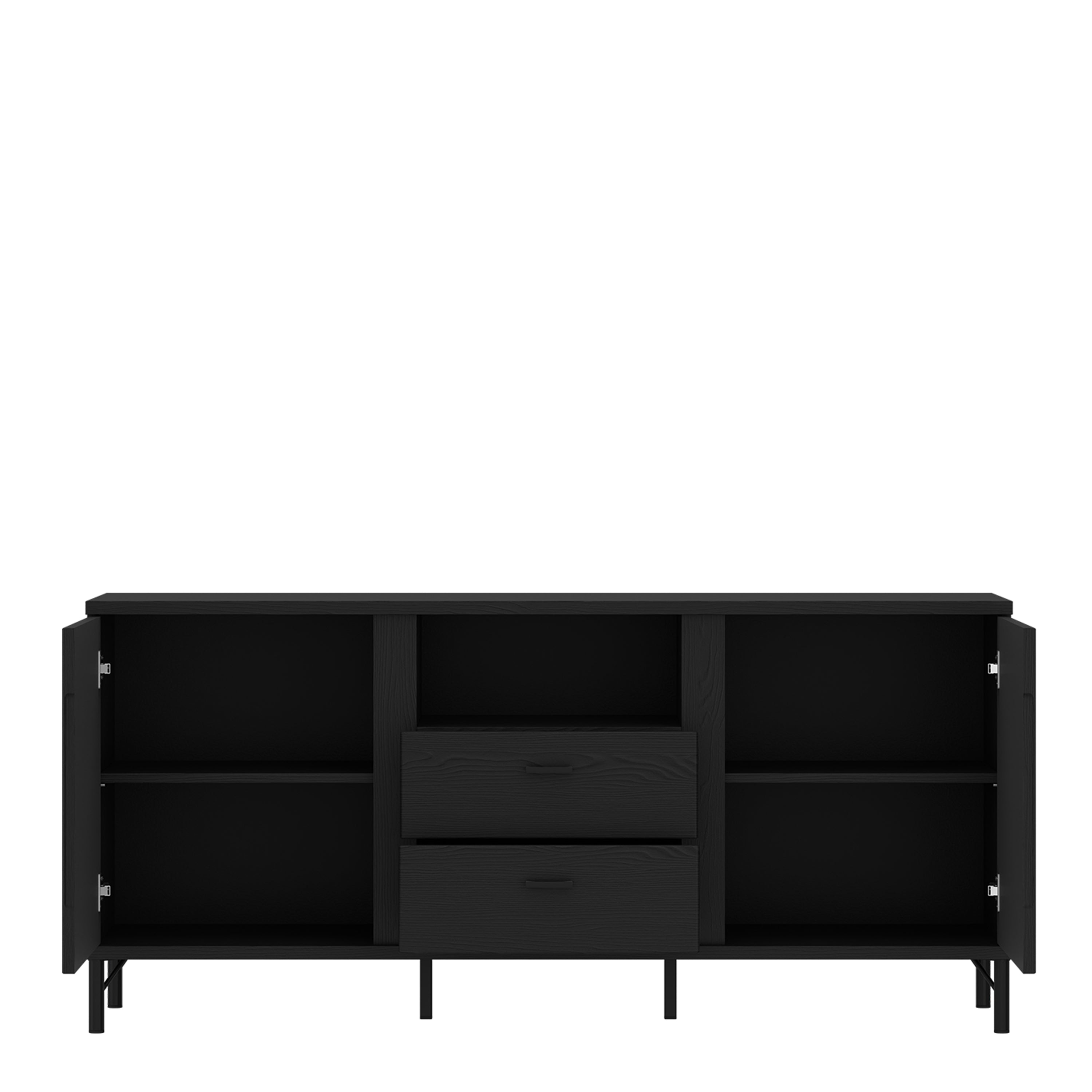 Larson TV Cabinet 2 Door 2 Drawer in Black Graphite