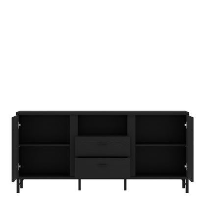 Larson TV Cabinet 2 Door 2 Drawer in Black Graphite