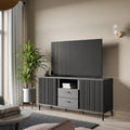 Larson TV Cabinet 2 Door 2 Drawer in Black Graphite