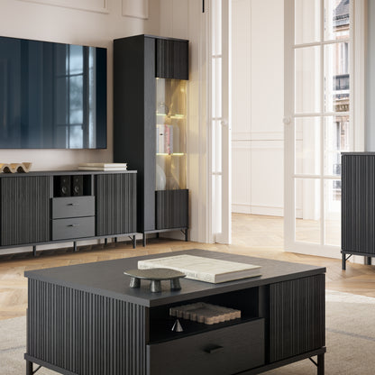Larson TV Cabinet 2 Door 2 Drawer in Black Graphite