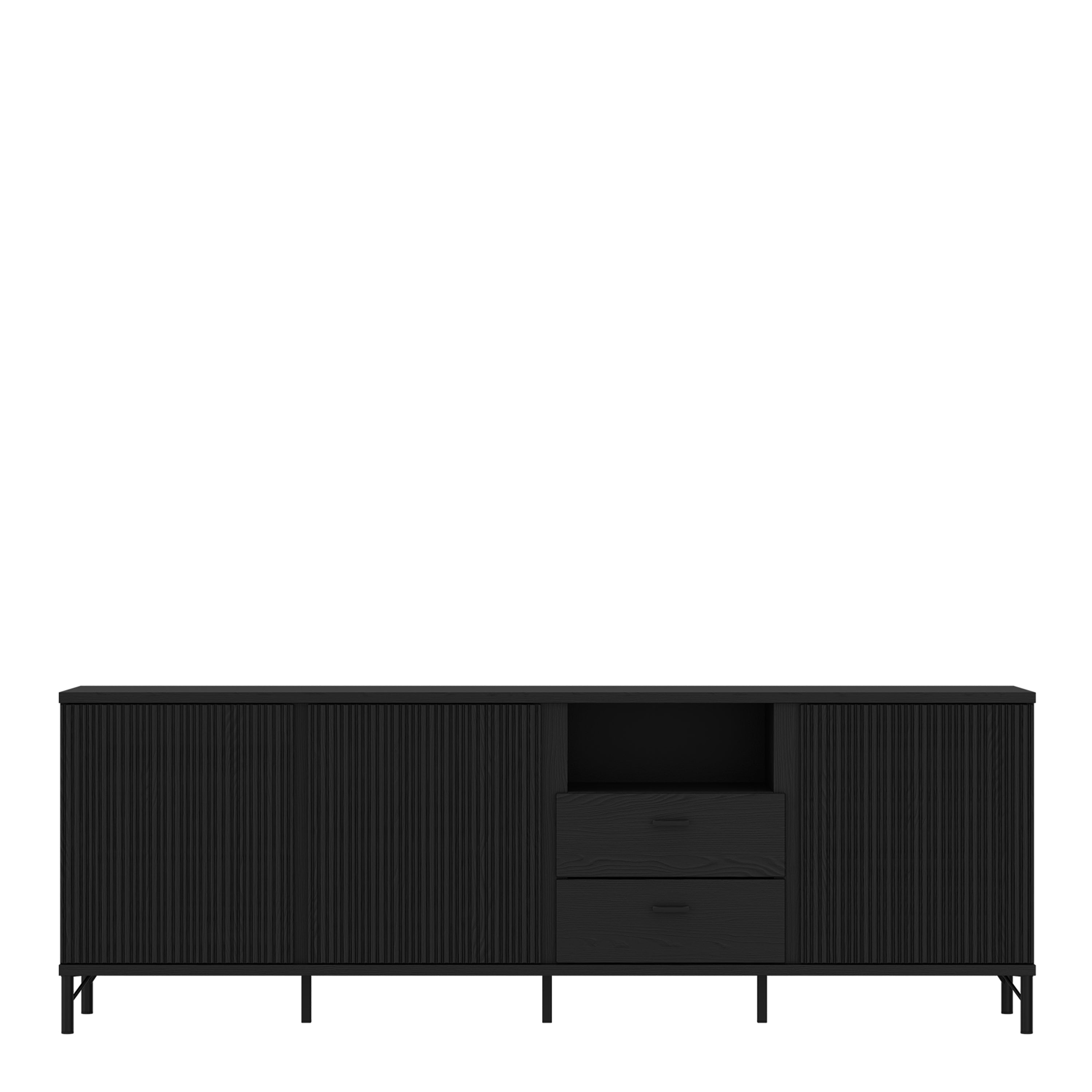 Larson TV Cabinet 3 Door 2 Drawer in Black Graphite