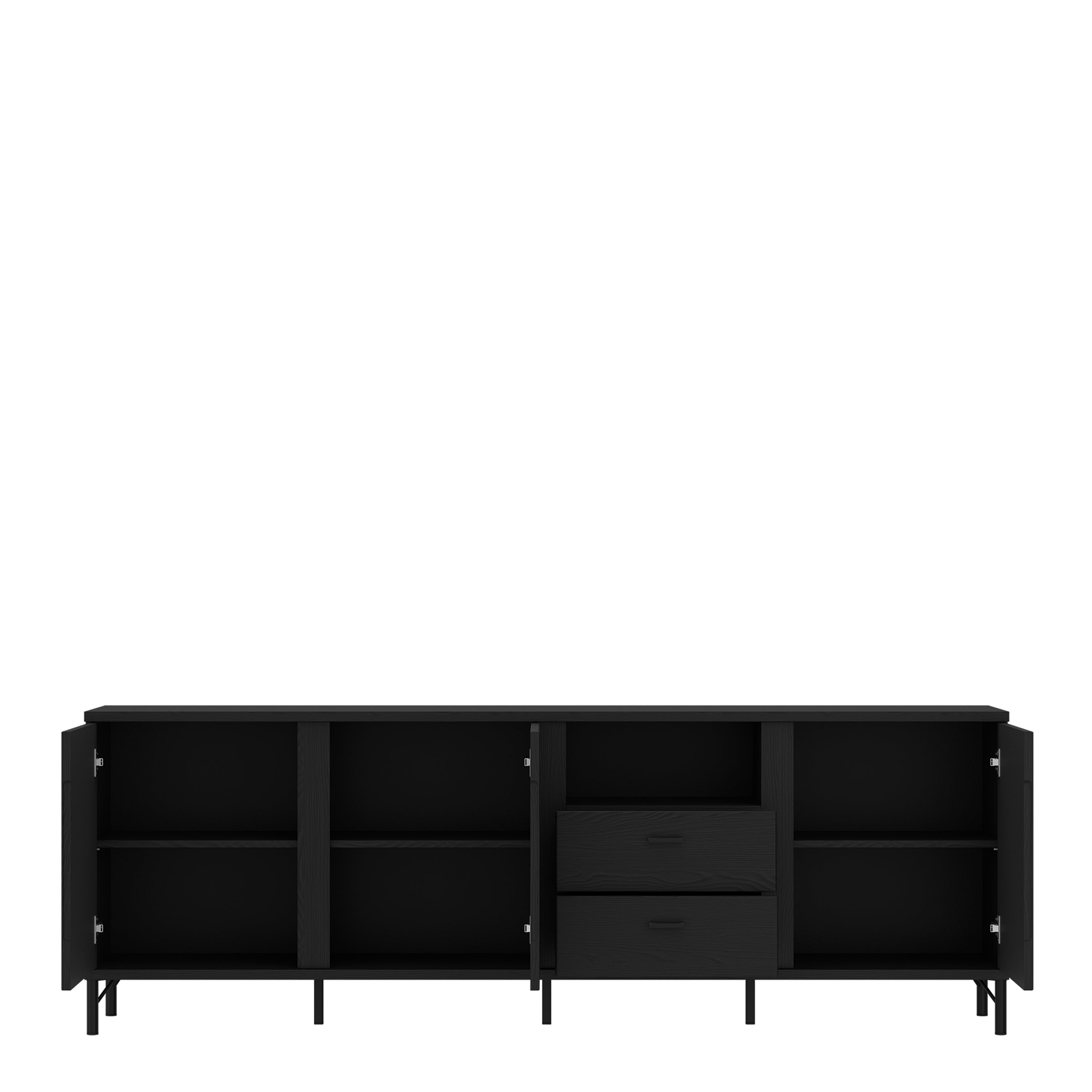 Larson TV Cabinet 3 Door 2 Drawer in Black Graphite