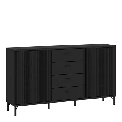 Larson Sideboard 2 Door 4 Drawer in Black Graphite