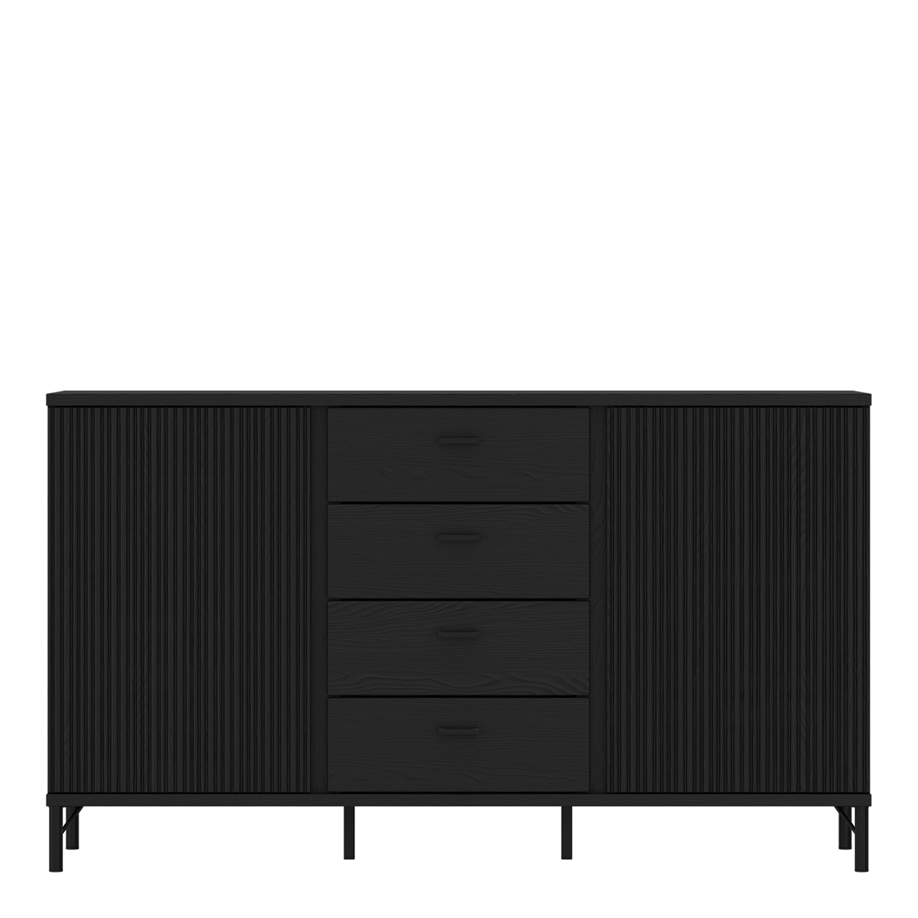 Larson Sideboard 2 Door 4 Drawer in Black Graphite