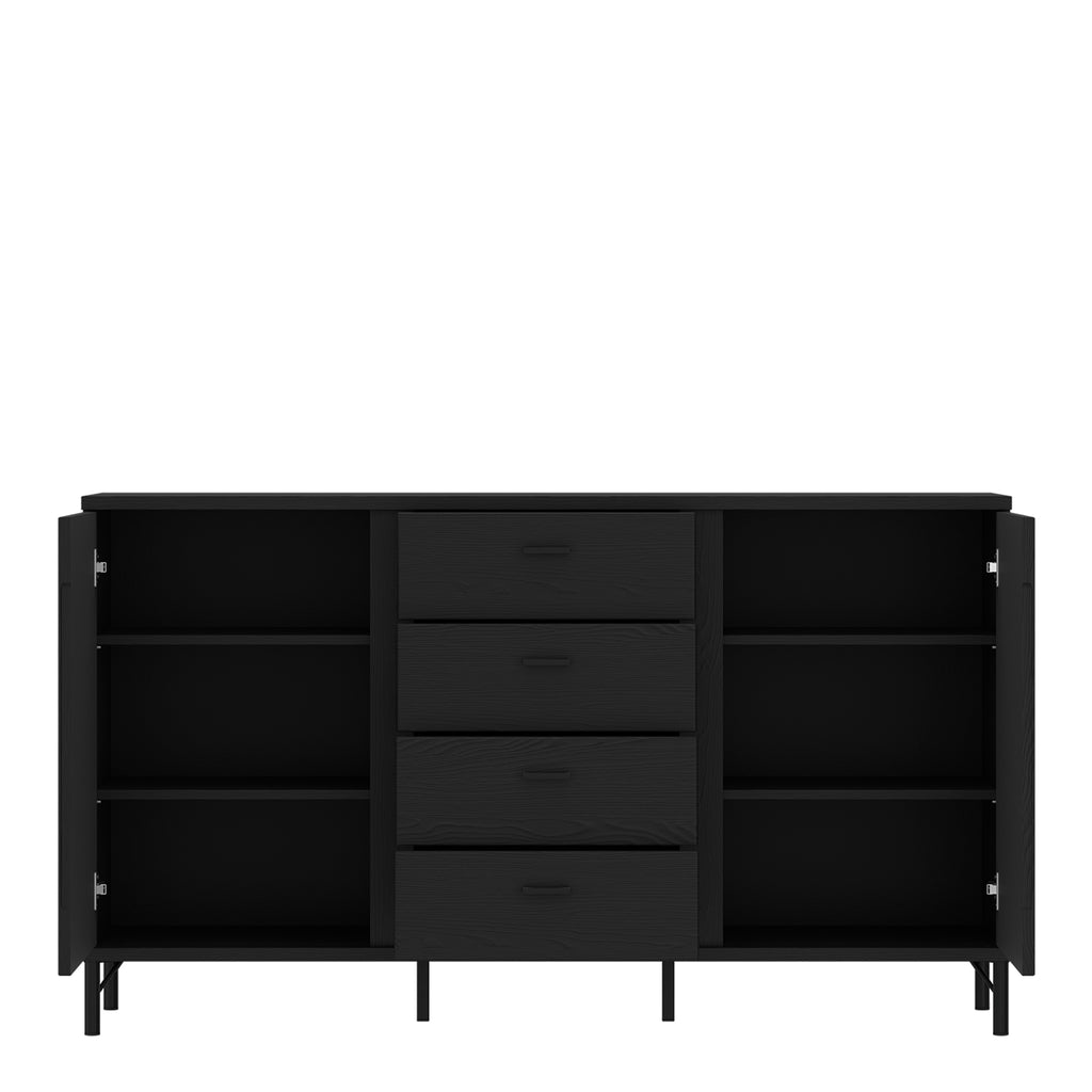 Larson Sideboard 2 Door 4 Drawer in Black Graphite