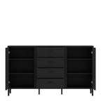 Larson Sideboard 2 Door 4 Drawer in Black Graphite