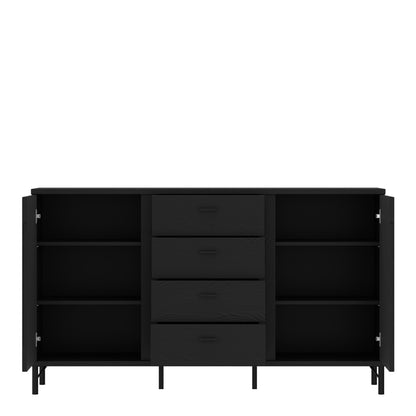 Larson Sideboard 2 Door 4 Drawer in Black Graphite