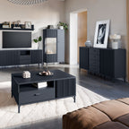Larson Sideboard 2 Door 4 Drawer in Black Graphite