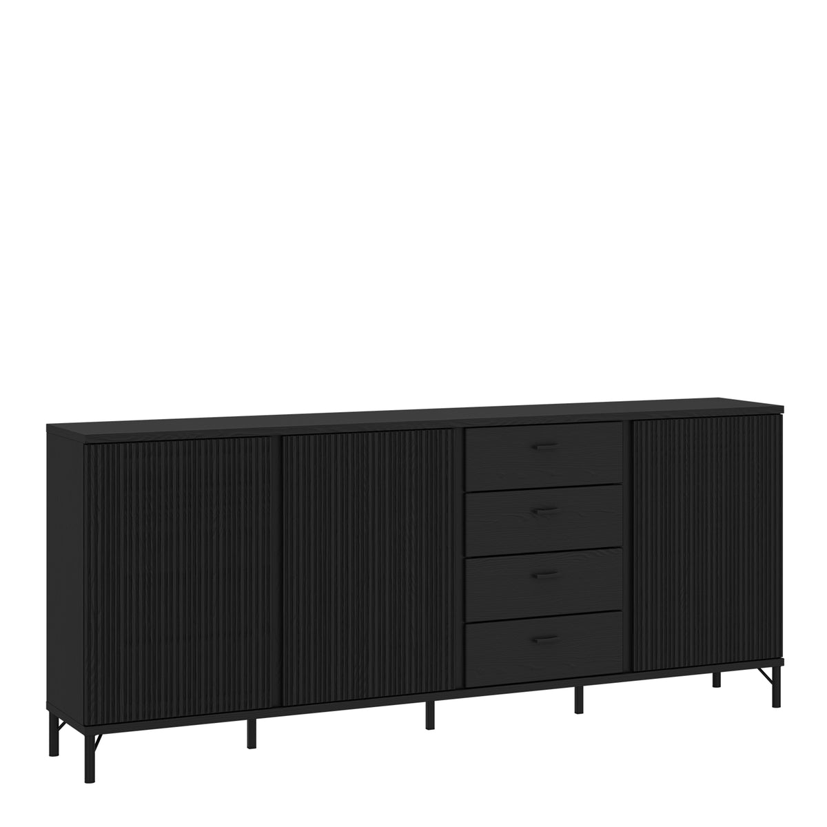 Larson Sideboard 3 Door 4 Drawer in Black Graphite