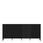 Larson Sideboard 3 Door 4 Drawer in Black Graphite