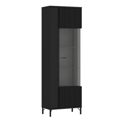 Larson Display Cabinet 1 Door in Black Graphite
