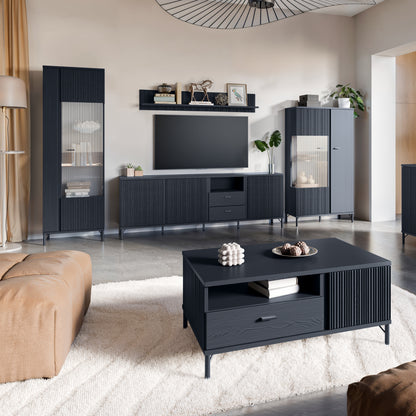 Larson Display Cabinet 1 Door in Black Graphite
