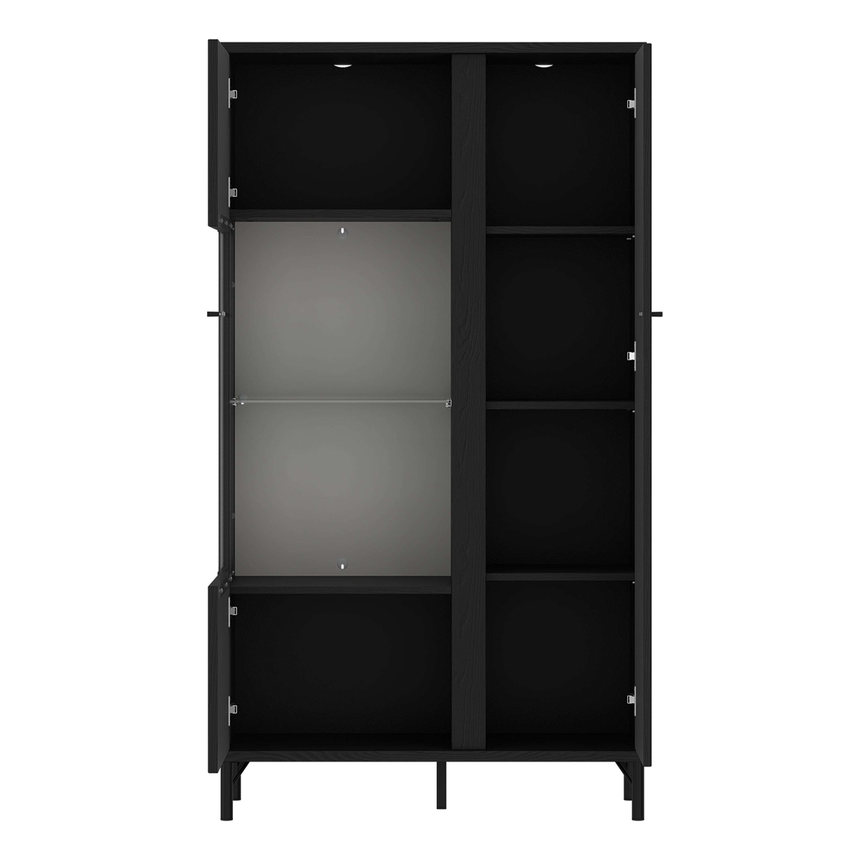 Larson Display Cabinet 2 Door in Black Graphite