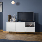 Avery Wide TV Cabinet 2 Door 1 Drawer in Alpine White High Gloss
