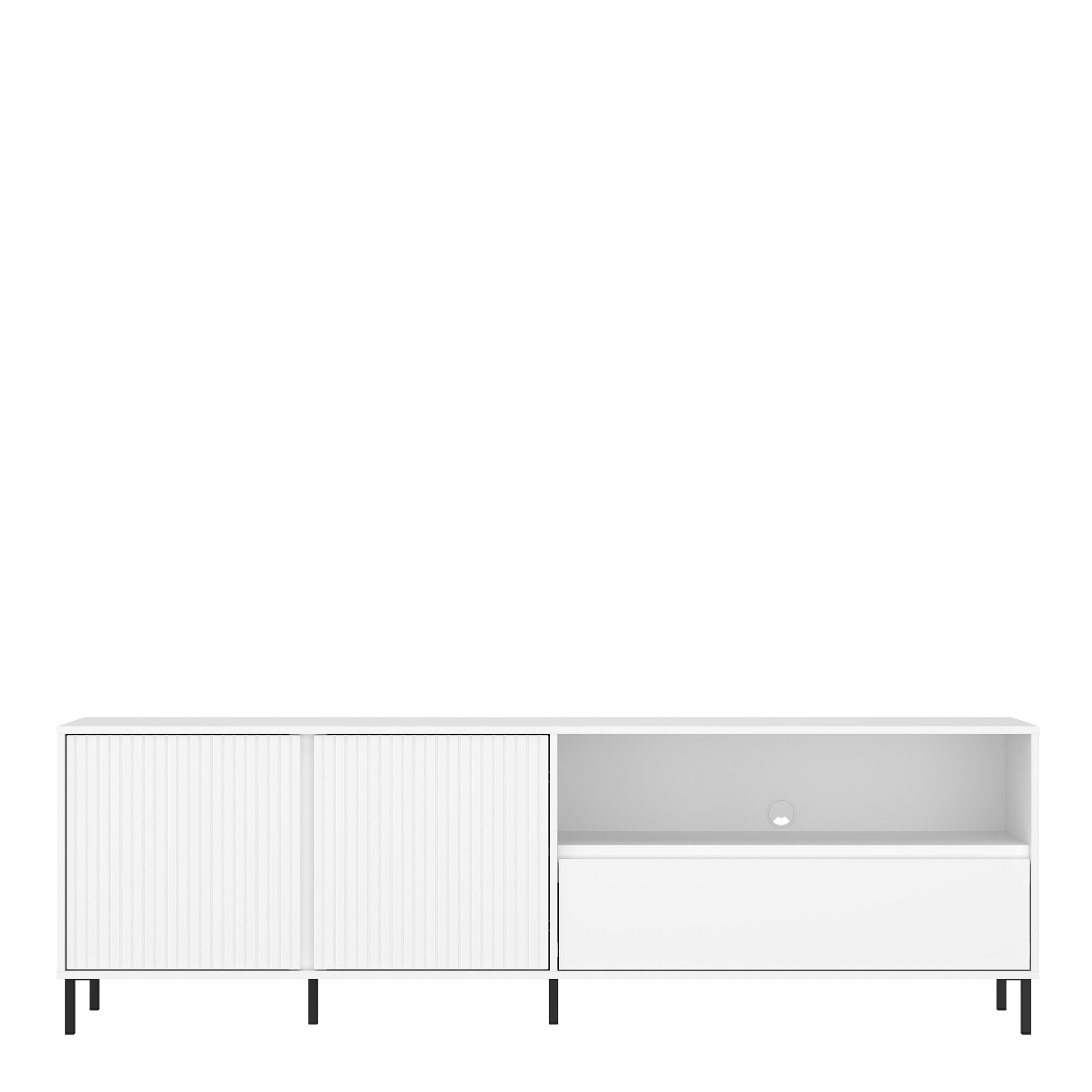 Avery TV Cabinet 2 Door 1 Drawer in Alpine White High Gloss